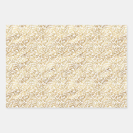 Impressão Dourada de Leopardo Branco