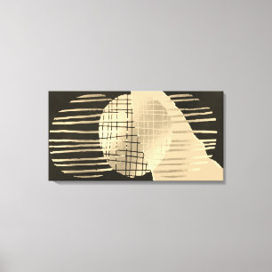 Impressão Dourada de tela estendida com Abstrato m