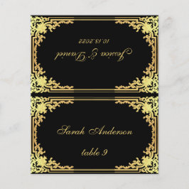 Impressão Dourada em preto Nome Impresso Cartão Lo