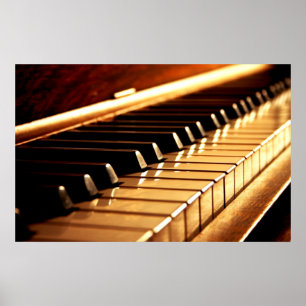 Impressão dourado das chaves do piano do vintage