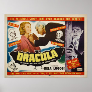 Impressão Dracula Bela Lugosi Filme de Horror 1951