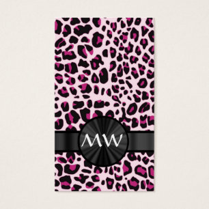 Impressão e monograma rosa-leopardo