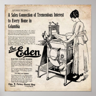 Impressão elétrico da arruela de roupa de Eden d