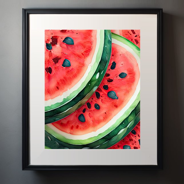 Impressão em Aquarela de Melancia (Watermelon)