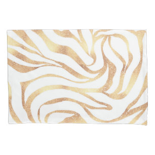 Impressão em branco Elegante Dourada de Zebra