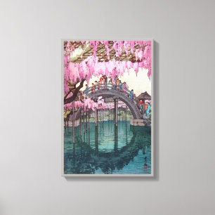 Impressão Em Tela 亀戸天神, ponte de Kameido, Hiroshi Yoshida, W