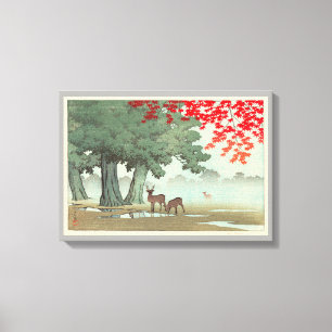 Impressão Em Tela 奈良公園の鹿, cervo do parque de Nara, Hasui