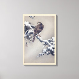 Impressão Em Tela 松 に 鷹, 古 邨 Hawk em Pine, Ohara Koson, Woodcut, Woo