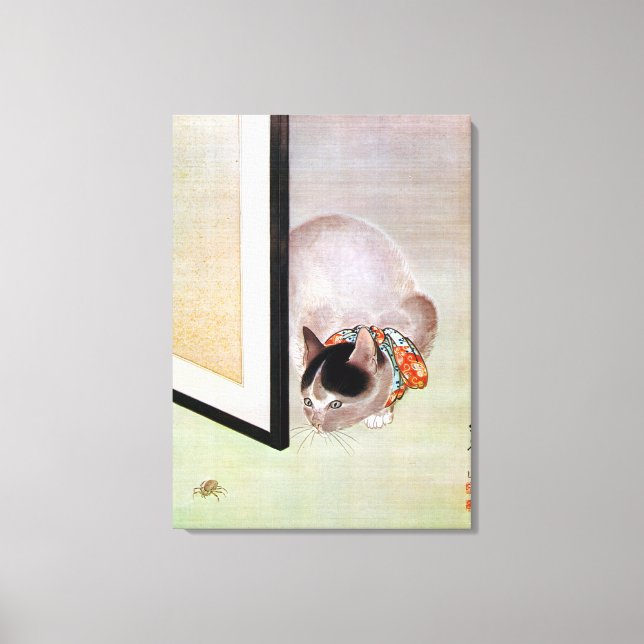 Impressão Em Tela 猫 と 蛛, 東 皐 Gato e Aranha, Toko (Frente)