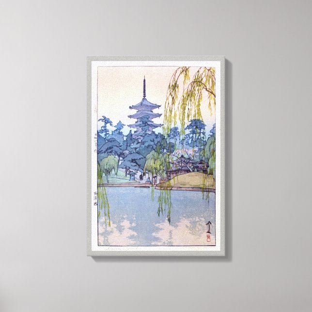 Impressão Em Tela 猿 澤 池, Sarusawa Pond, Hiroshi Yoshida, Woodcut (Frente)