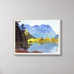Impressão Em Tela 穂高岳, montagem Hotaka, Hiroshi Yoshida, Woodc