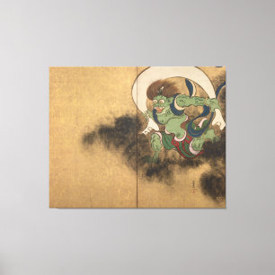 Impressão Em Tela 風 神 図, 光 Deus 琳 do Vento, Korin, Arte do Japão