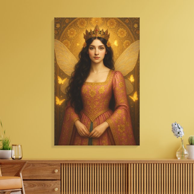 Impressão Em Tela 005_A fairy princess in rose pink. (Insitu(Sala de estar))