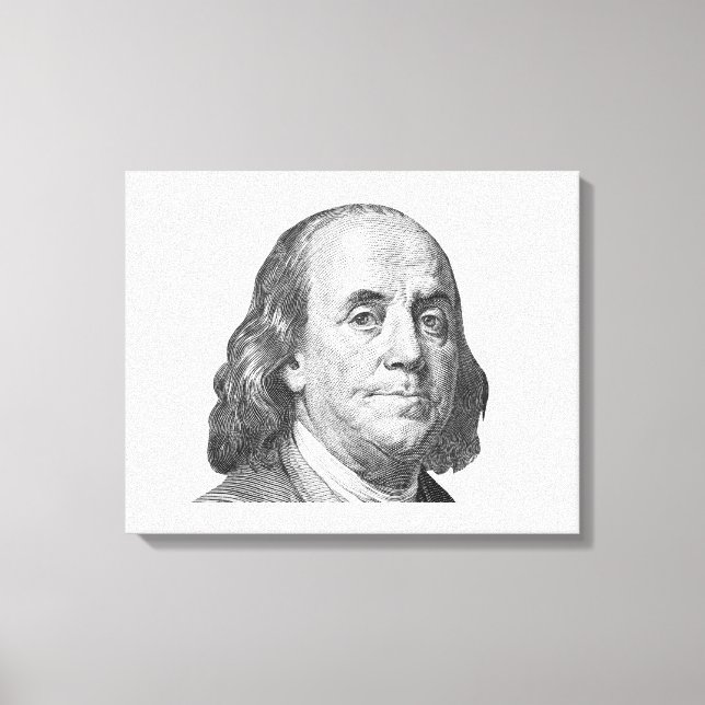 Impressão Em Tela 100 dólares, Benjamin Franklin (Frente)