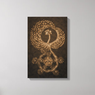 Impressão Em Tela 11 x 17 bronze Phoenix abstrato