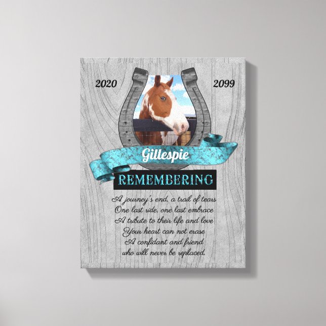 Impressão Em Tela 11x14 Horse Pet Memorial Wood (Frente)