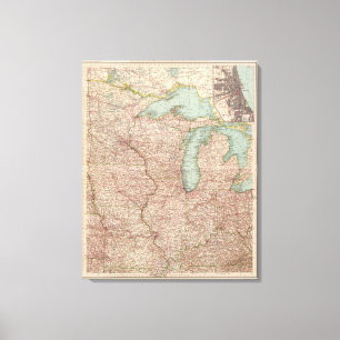 Impressão Em Tela 13435 Mich, Wis, Minn, Ia, Mo, mal, Ind, KY