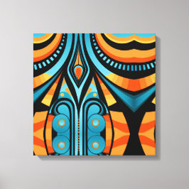 Impressão Em Tela 155 formas simples de padrão azul e laranja