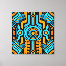 155 padrão simétrico azul e laranja