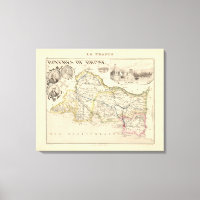 1858 Mapa do Departamento de Bouches du Rhone, Fra