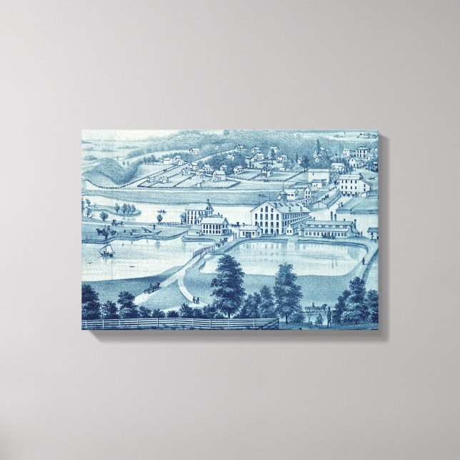 Impressão Em Tela 1871 Birds Eye View Carpentersville Illinois (Frente)