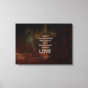 Impressão Em Tela 1 Corintianos 13:13 Versos de Bíblia Citam Sobre O