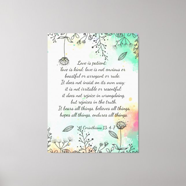 Impressão Em Tela 1 Corintianos 13: 4-7 (Frente)