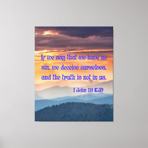 Impressão Em Tela 1 John 1:8 Bíblia Verse KJV Pic Wall Art