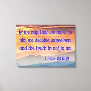 Impressão Em Tela 1 John 1:8 Bíblia Verse KJV Pic Wall Art