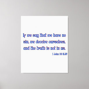 Impressão Em Tela 1 John 1:8 Bíblia Verse KJV Wall Art