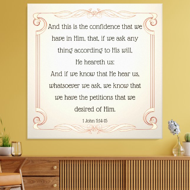 Impressão Em Tela 1 John 5:14-15 (Insitu(Sala de estar))