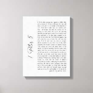 Impressão Em Tela 1 Peter 5 Bíblia Verse Escritura de Parede