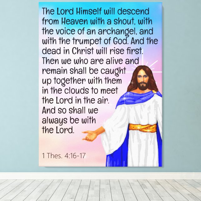 Impressão Em Tela 1 Tes. 4:16-17 (Insitu(piso de madeira))