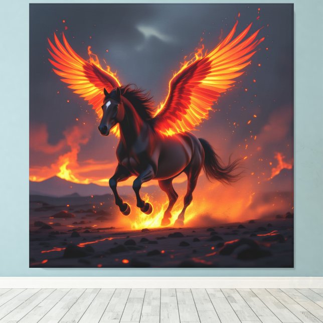 Impressão Em Tela „2026 – Das Jahr des Feuerpferds“ (Insitu(piso de madeira))