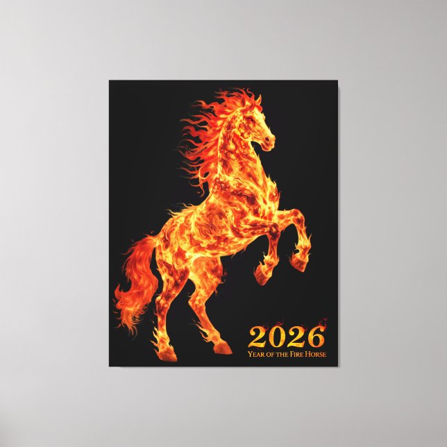 Impressão Em Tela 2026 Year of the Fire Horse (Frente)