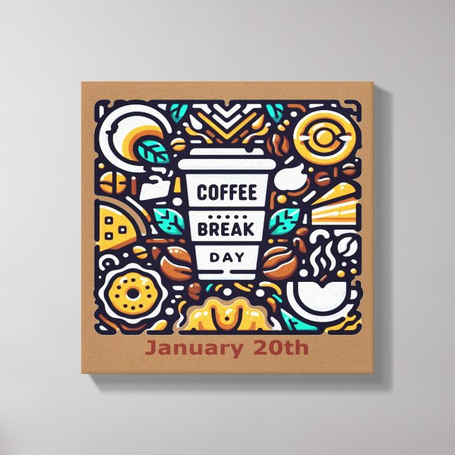 Impressão Em Tela 20 de janeiro - Dia do Café (Frente)