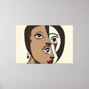 Impressão Em Tela 23_007, Retrait Woman, Cubist Abstrato Art