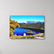 24" X 16" BELA BAÍA EMERALD DO LAGO TAHOE EM LONA