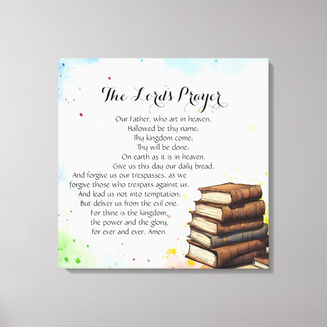 Impressão Em Tela 24 x 24 A tela de oração do Senhor (Frente)