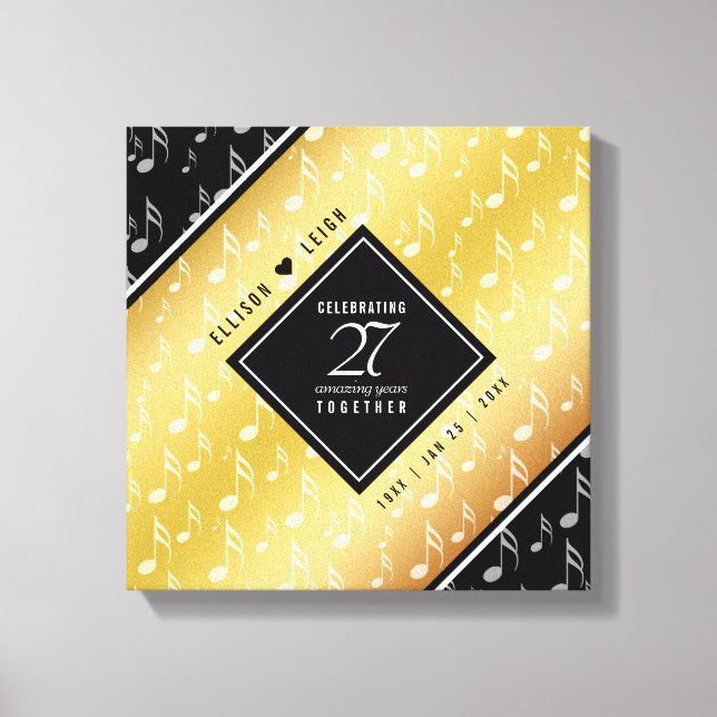 Impressão Em Tela 27.º aniversário de casamento musical (Frente)