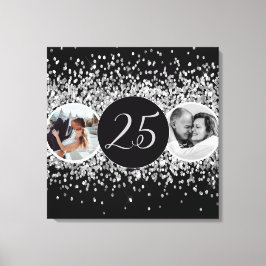 Impressão Em Tela 2 Foto então e agora aniversário de casamento