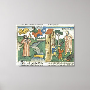 Impressão Em Tela 2 Kings 2 1-24 Elijah sobe para o céu em um turbil