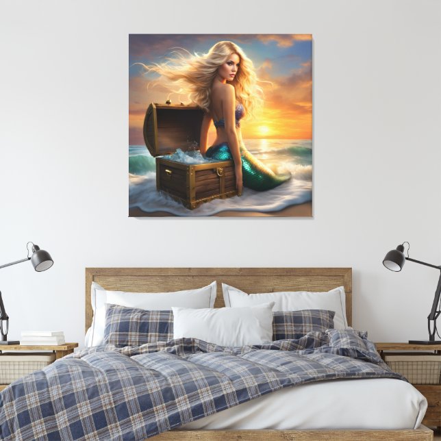 Impressão Em Tela #2 Vida de Sereia (Insitu(Quarto))