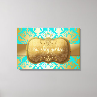 Impressão Em Tela 311 Turquesa Shimmer do Ouro Lavish
