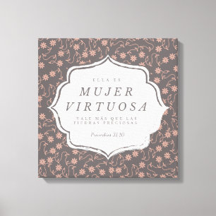 Impressão Em Tela 31:10 de Mujer Virtuosa - de Proverbios - Canva