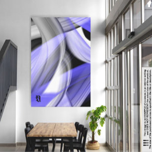 Impressão Em Tela 32x42" Lavanda Tendência da Lua - Abstrato Art Vio
