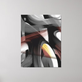 Impressão Em Tela 38x50" Trend Abstract Art Black White Powdery 