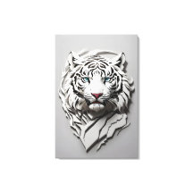 3d arte branca do tigre