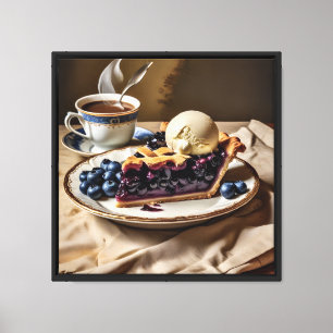 Impressão em Tela 40,6x40,6cm Torta de Mirtilo e S