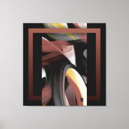 Impressão Em Tela 40x40" Trend Abstract Art Black White Powdery